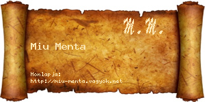 Miu Menta névjegykártya